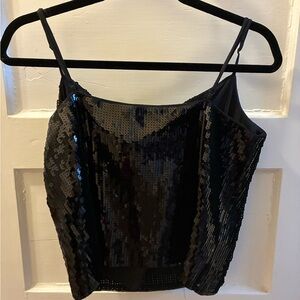 Express Black Sequin Tank Top
